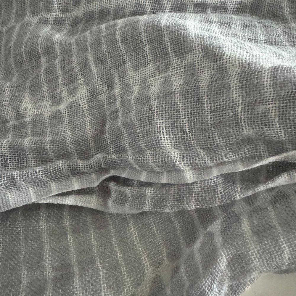 $8 WITH ANY REGULAR PRICE PURCHASE: 100% linen striped scarf